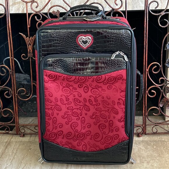 BRIGHTON ~ RED PRINT ROLLING SUITCASE ~ 22" - Picture 1 of 13
